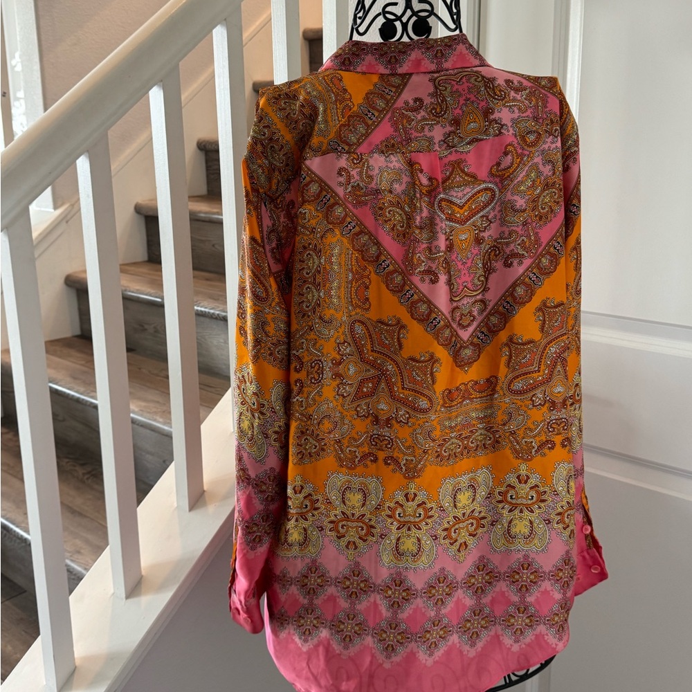 Paisley Park satin button down shirt